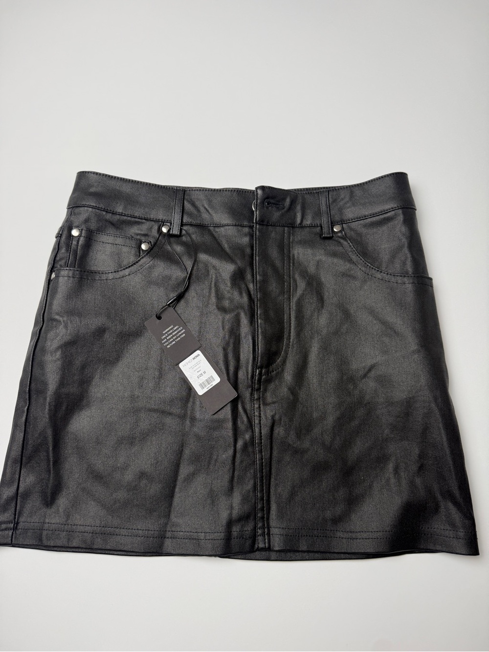 Fashion Nova Black Faux Leather Mini Skirt